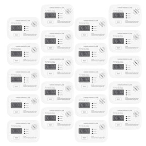 Set 20x Rilevatore monossido di carbonio con display 120 x 74 x 31 mm, allarme CO con batterie sostituibili incluse