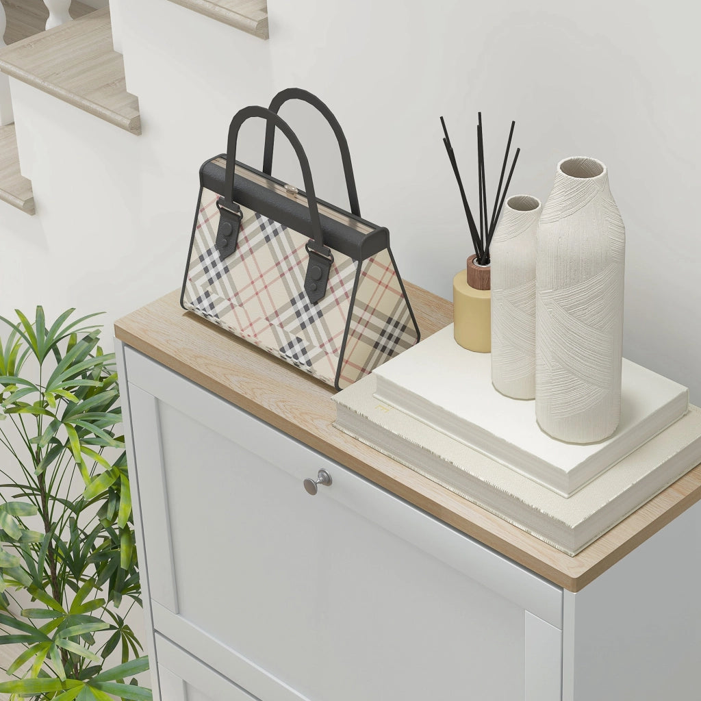 Scarpiera Salvaspazio a 3 Cassetti per 18 Paia di Scarpe 60x23.5x115 cm Ripiani Regolabili in Legno Bianco