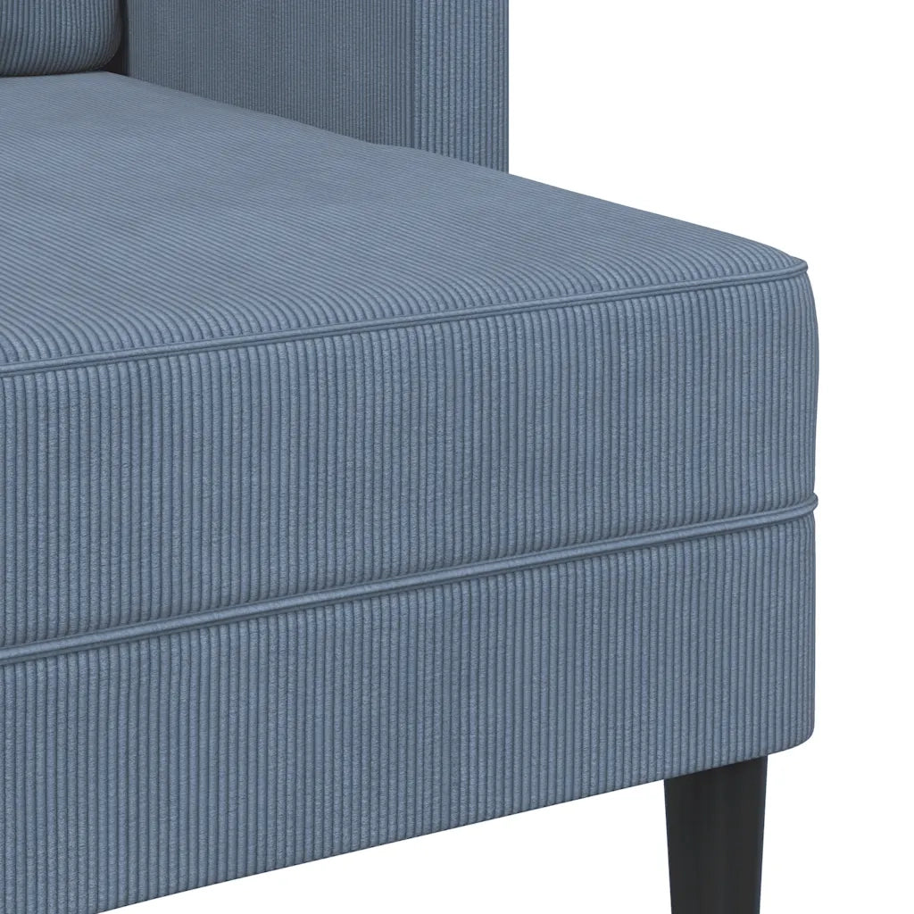 Divano 2 Posti con Chaise longue a L-Sofa 2 Posti con Chaise Blu 125 cm in Lino