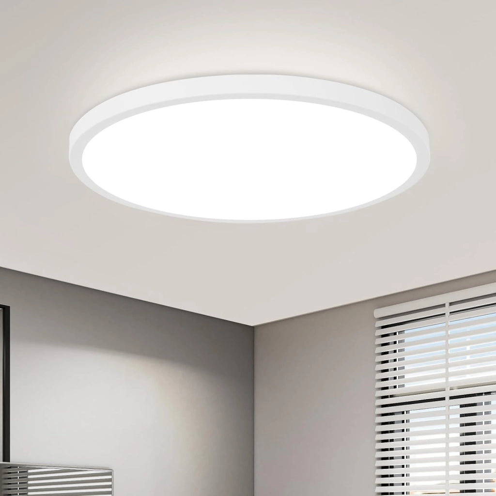 ZMH Lampada da soffitto plafoniera LED bagno 30 cm rotonda piatta 18W