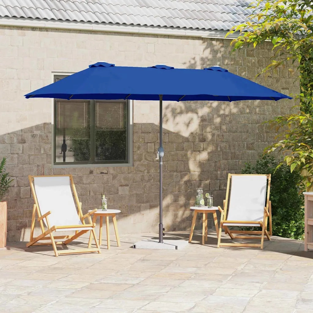 Ombrello da giardino-Ombrellone da spiaggia Azzurro 370 x 197 x 239 cm