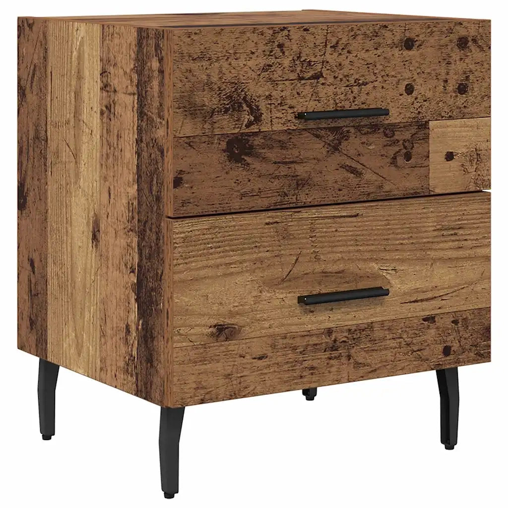 Set di 2 Comodini | Armadio da Notte | Mobiletto da notte Legno vecchio 40 x 35 x 47,5 cm