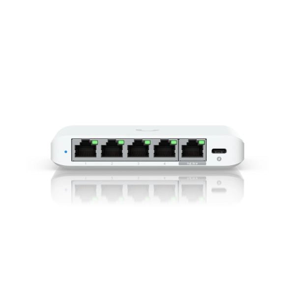 Ubiquiti switch usw-flex-2.5g-5 5 porte lan 2.5gbe poe+ gigabit di cui 1 porta input poe++ l2 - USW-FLEX-2.5G-5-EU
