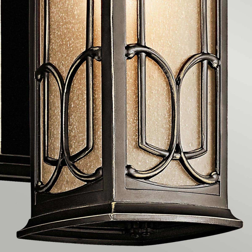 Applique esterna bronzo antico E27 60W Franceasi Kichler