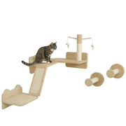 Tiragraffi per Gatti con Parete d'Arrampicata e Palle ¨C Zephmum ¨C Beige