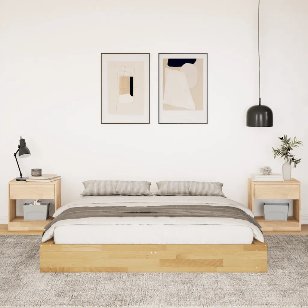Struttura Letto Senza Materasso 140x190 cm in Legno di Rovere 3324132