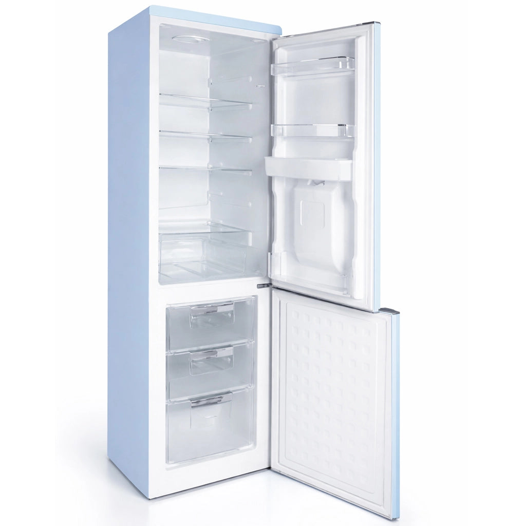 Frigorifero Combinato Vintage Doppia Porta 247Lt Light Blu con dispenser d'acqua