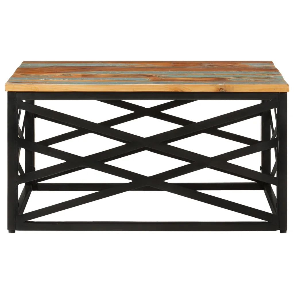 Tavolino da Salotto 68x68x35 cm in Legno Massello di Recupero 330075