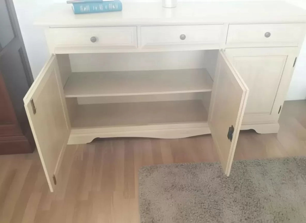 Madia credenza in legno 3 ante avorio patinato 156 p.42 h.85 - Mobili 2G