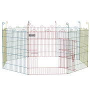Recinto per esterni per cuccioli, design modulare, chiudibile a chiave, in acciaio, ?156x60H cm, multicolore