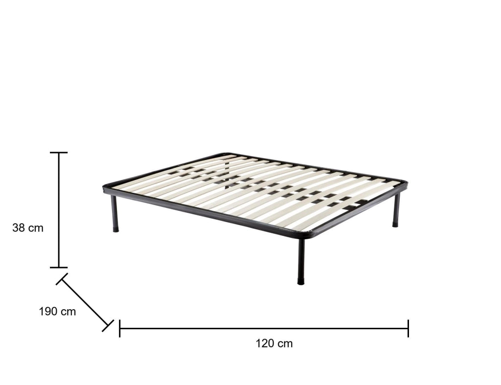 Rete letto piazza e mezza Krovanh, Rete ortopedica a doghe, 100% Made in Italy, Cm 120x190h30, Antracite