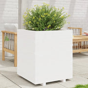 Fioriera da Giardino-Vaso da Esterno Bianca 60x60x72,5cm Legno Massello di Pino