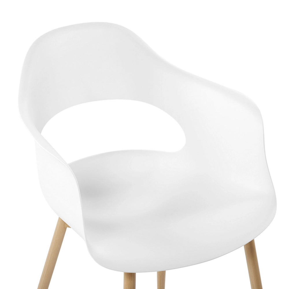 Set di 2 sedie da pranzo bianche in materiale sintetico con gambe eleganti decorative