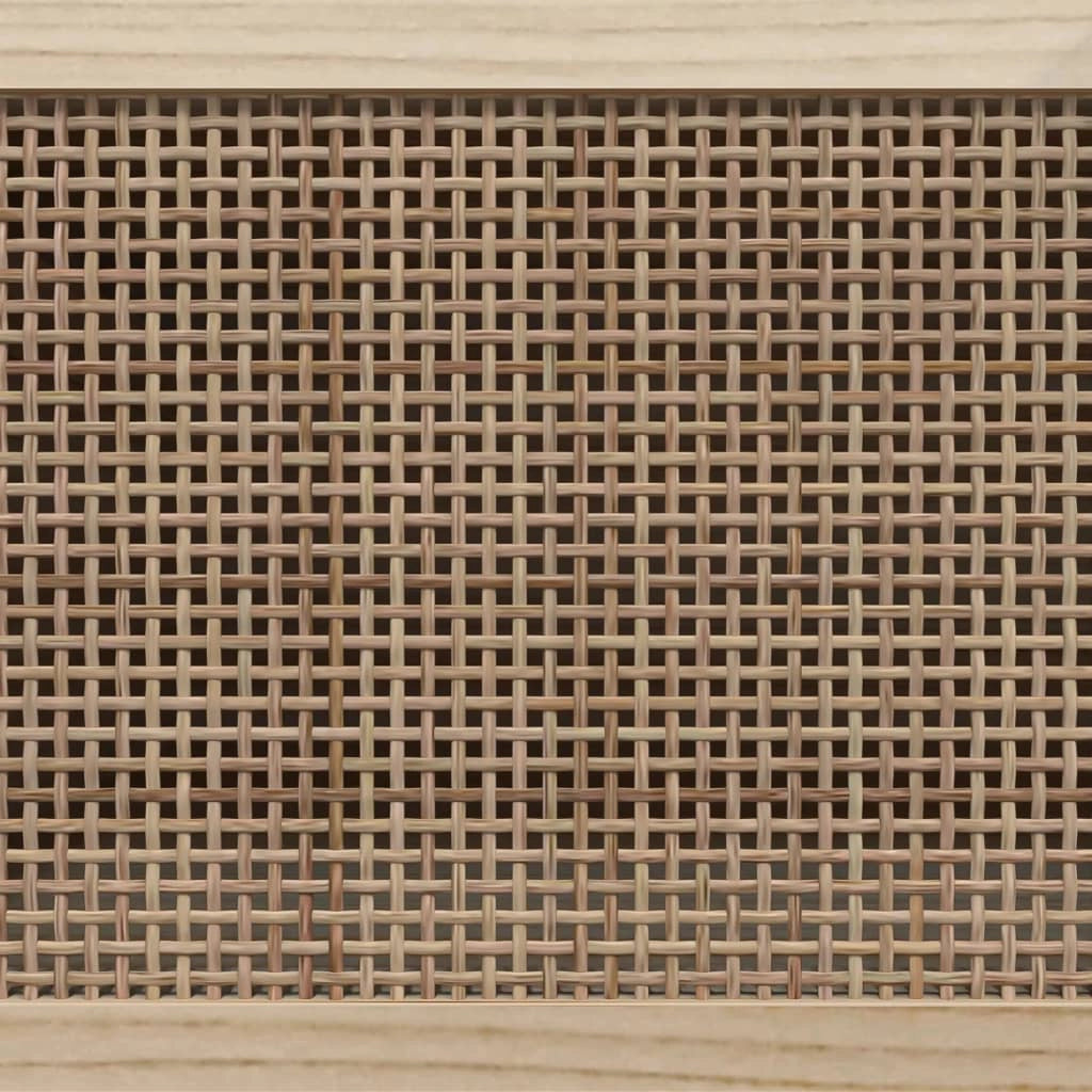 Mobile TV multimediale scaffale TV credenza TV sala da pranzo soggiorno camera da letto 80 x 30 x 40 cm legno di pino massiccio e rattan marrone naturale 02_0026223