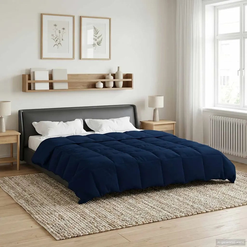 Piumone | Duvet Estivo Trapuntato Blu Scuro 200 x 220 cm Microfibra