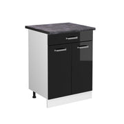 Vicco Mobiletto base per cucina Nero lucido 60 cm con cassetto, PL Antracite