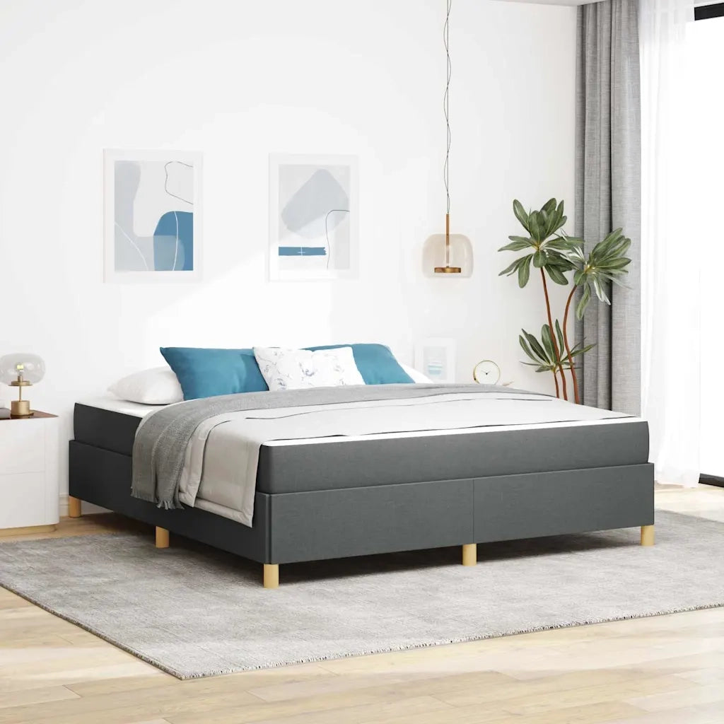 Struttura del letto Grigio scuro 180 x 200 cm Tessuto