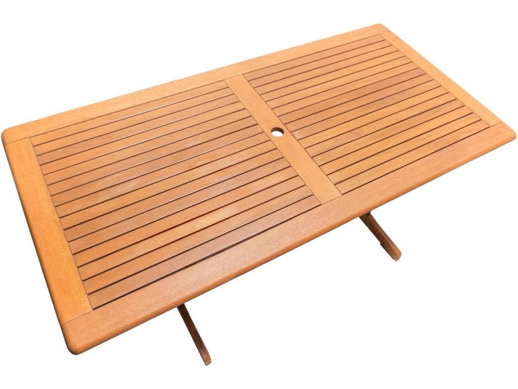 Salotto da giadino in legno esotico  "Hongkong" - Tavolino pieghevole  + 8 sedie pieghevoli