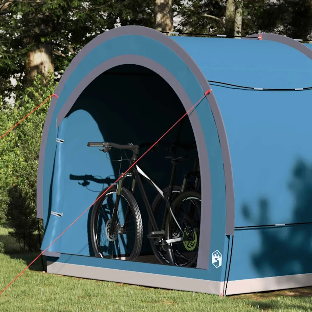 Tenda porta biciclette con tetto-Tenda deposito bici da esterno Blu 256 x 222 x 182 cm taffet¨¤