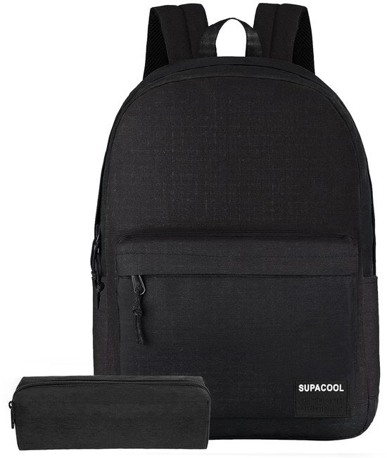 Borsa da laptop leggera per uso quotidiano con tasca per laptop 15,6 pollici per uomo e donna, borsa per la scuola (set nero)