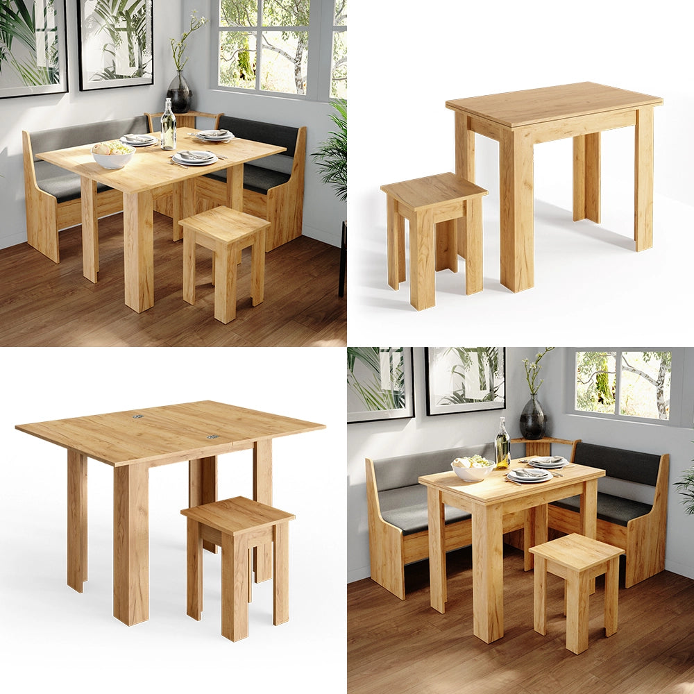 Vicco Tavolo da pranzo con sedia Quercia dorata 60 x 90 cm