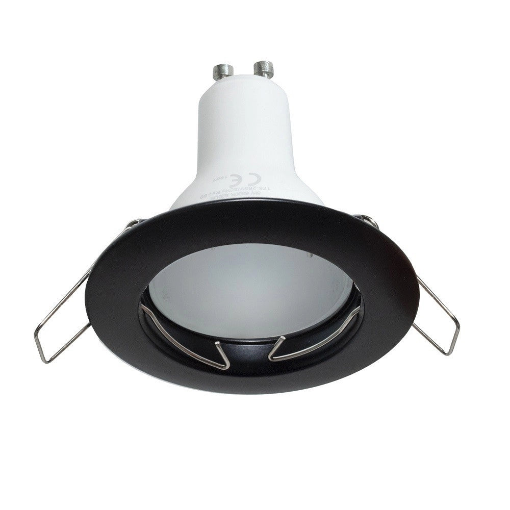 Trade Shop - Faretto Lampada Led 8 W Luce 3000k 4000k 6000k Incasso Tondo Gu10 Foro 6 Cm 220v - Nero-bianco Naturale      -
