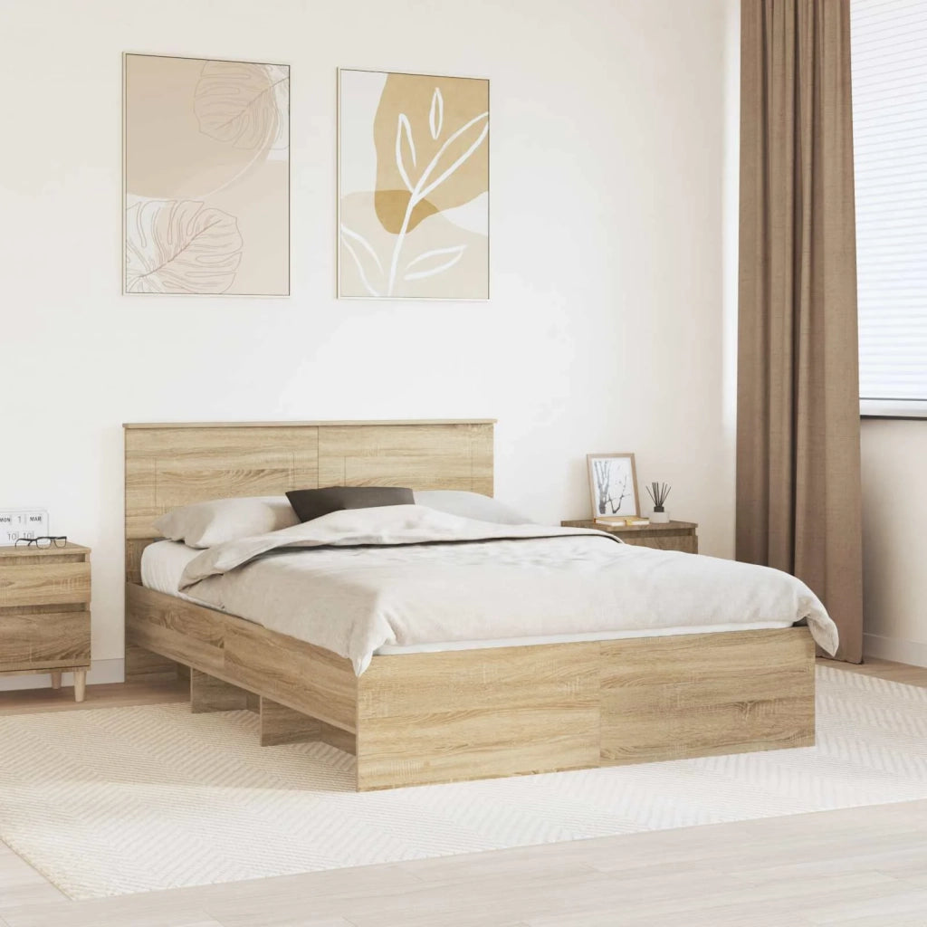 Struttura del letto con testiera Rovere Sonoma 150 x 200 cm 3408839