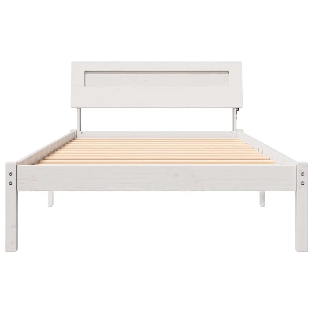 vidaXL Struttura del letto Bianco 80 x 200 cm Legno di pino massello