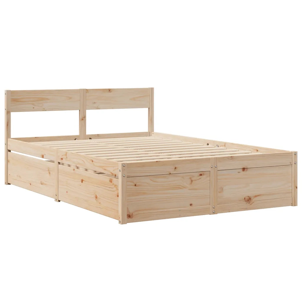 Letto senza Materasso 120x190 cm in Legno Massello di Pino 3282360