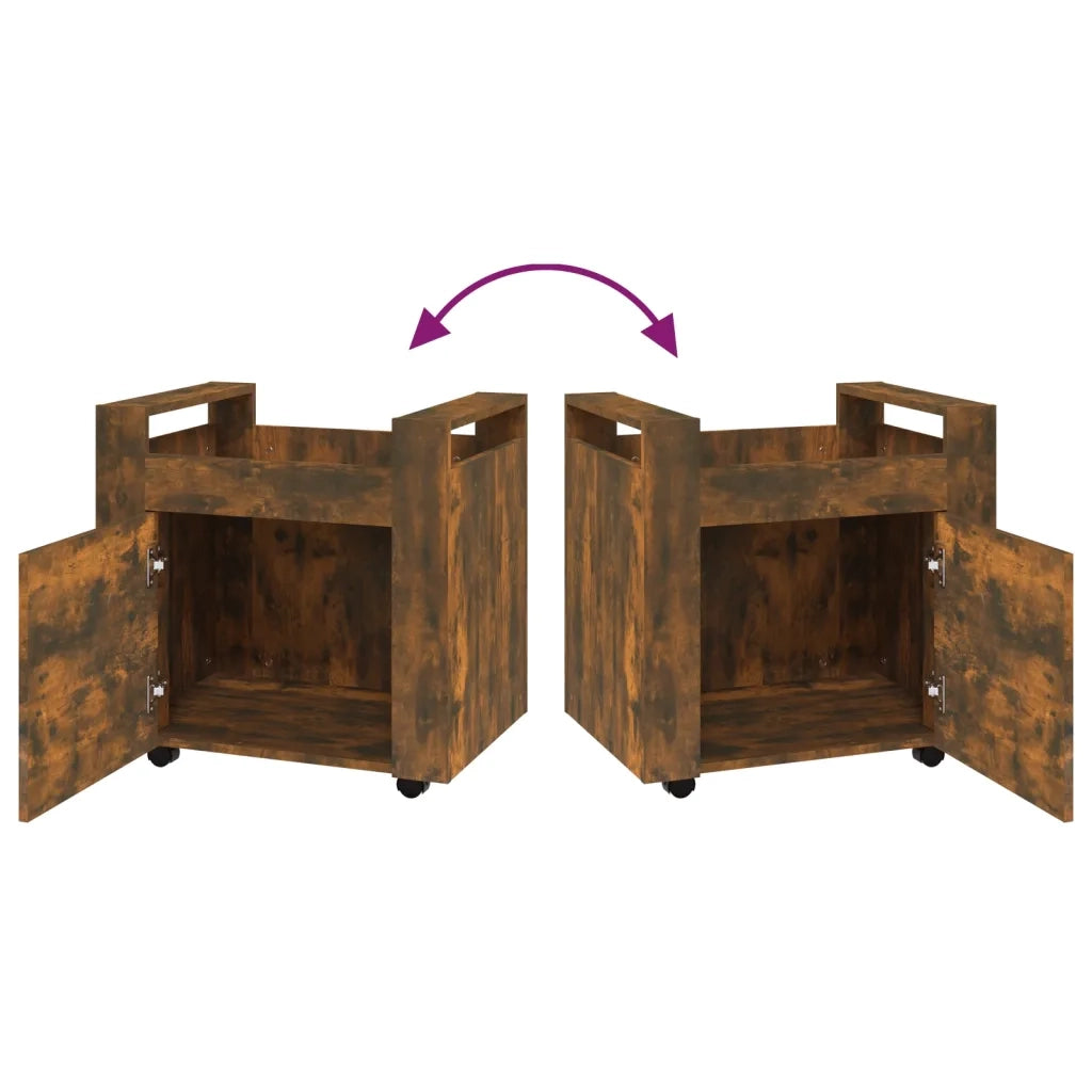 Carrello Scrivania rovere fumo 60x45x60 cm Legno Multistrato cod mxl 39962
