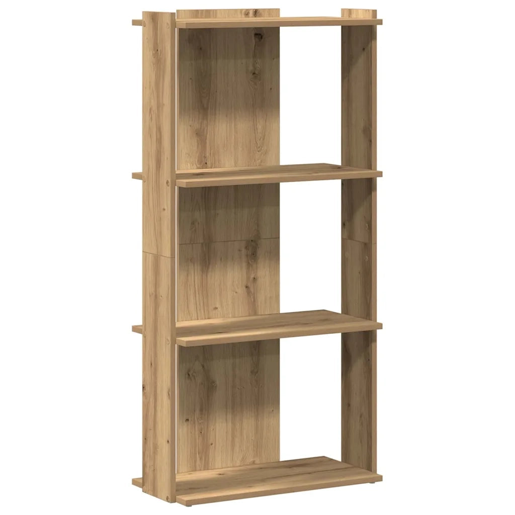 Libreria a 3 Ripiani Rovere Artigianale 60x30x120 cm Truciolato