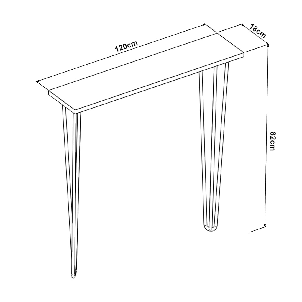 Tavolo consolle 82 x 120 x 18 cm ingresso soggiorno sala da pranzo nero 03_0010874