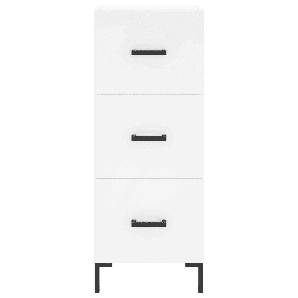 Credenza-Buffet-Armadio da cucina Bianca 34,5x34x180 cm in Legno Multistrato 183594