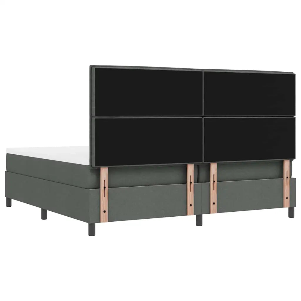 Letto a molle con materasso Grigio scuro 200 x 200 cm Tessuto 3344017