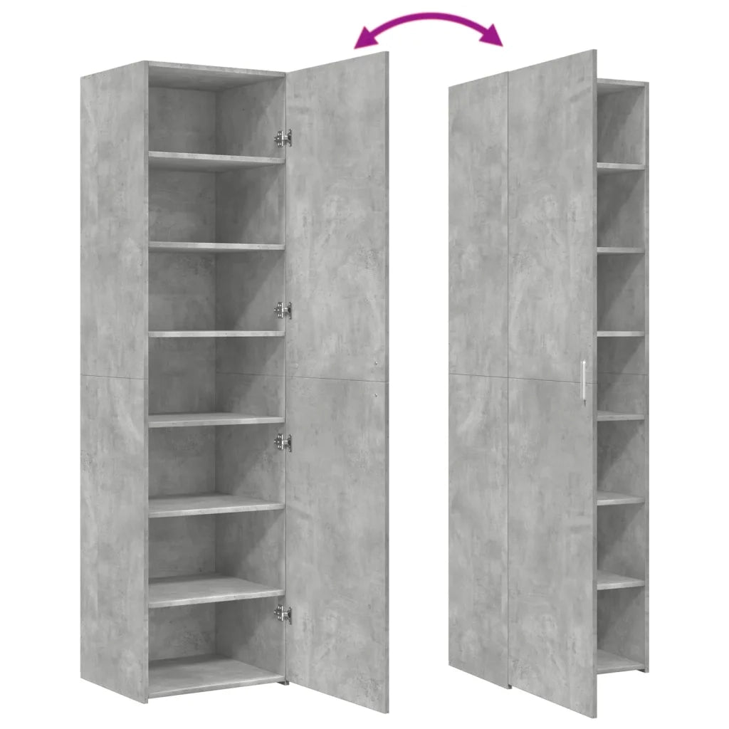 Credenza-Buffet-Armadio da cucina Grigio Cemento 50x42,5x185 cm in Legno Multistrato 616197
