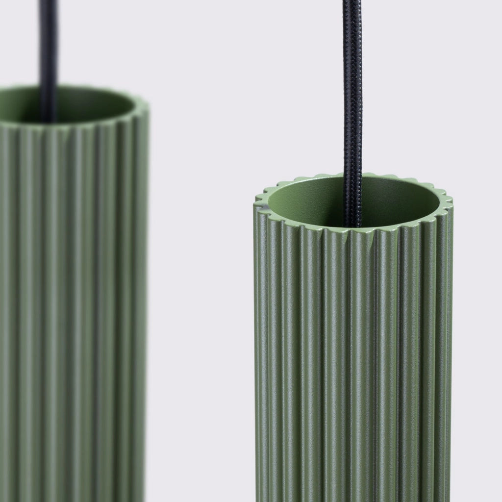 Lampada a sospensione KARBON 4L verde oliva