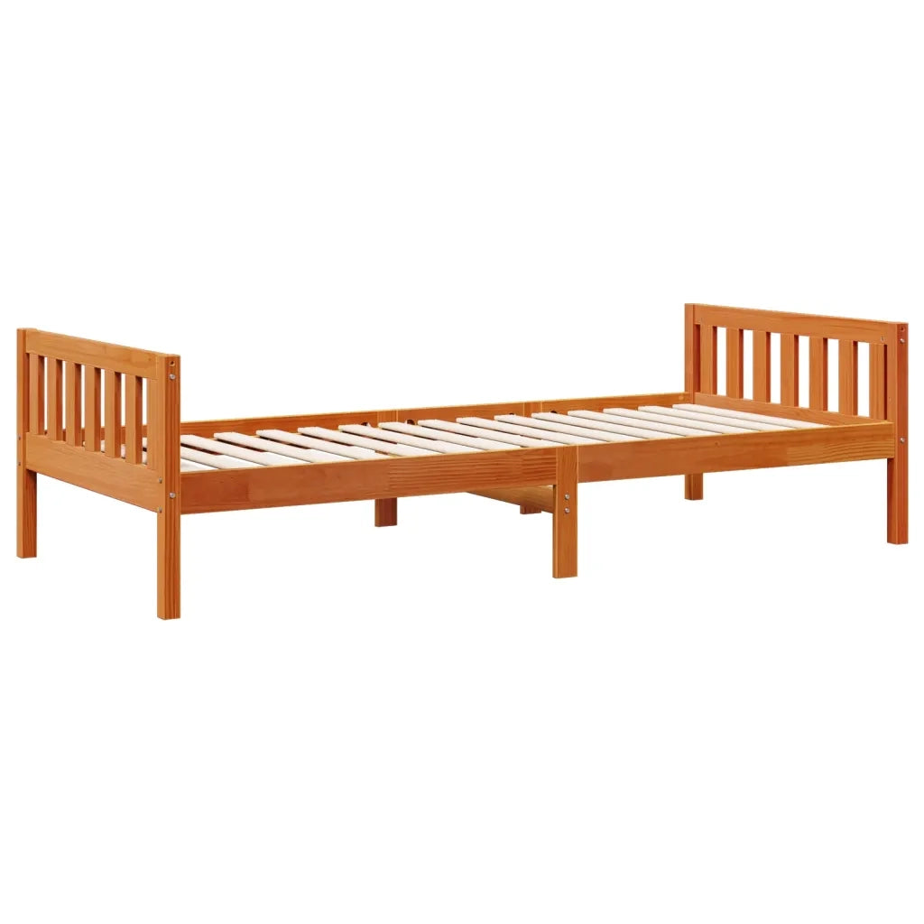 Letto Bambini senza Materasso Marrone Cera 80x200 cm Legno Pino