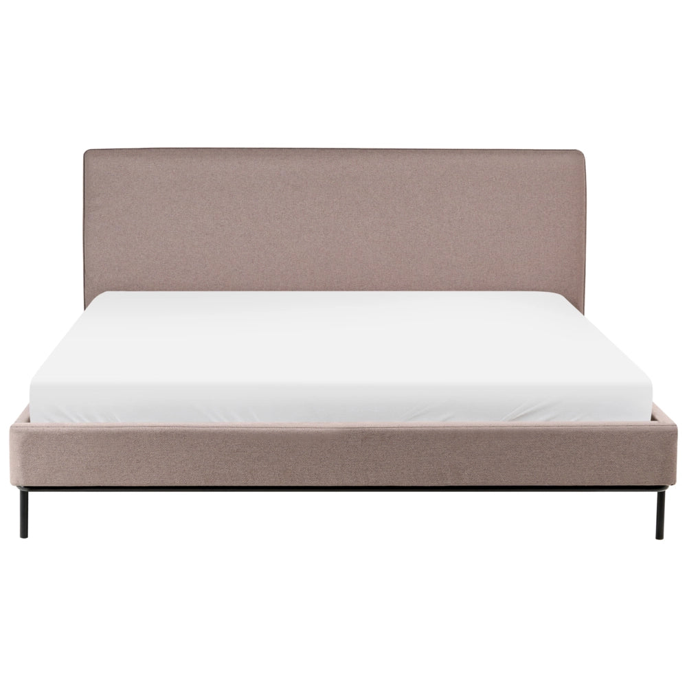 Letto matrimoniale in Tessuto moderno tortora con testiera e rete 180 x 200 cm Design Moderno