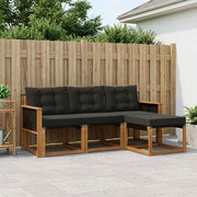 Set di divani da esterno 4 pz Naturale e Nero 3381864