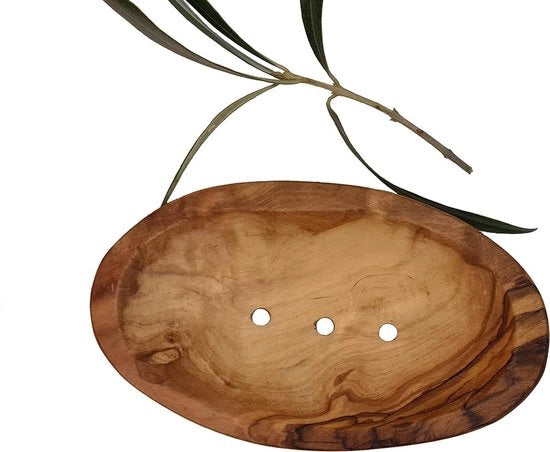 Contenitore di sapone in legno di olivo - accessorio da bagno
