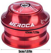 Set di sterzo 1 1/8 pollici - Sterzo in alluminio - Leggero e duraturo - Rosso - Per bicicletta da corsa e mountain bike - Adatto per manubrio da 44 mm