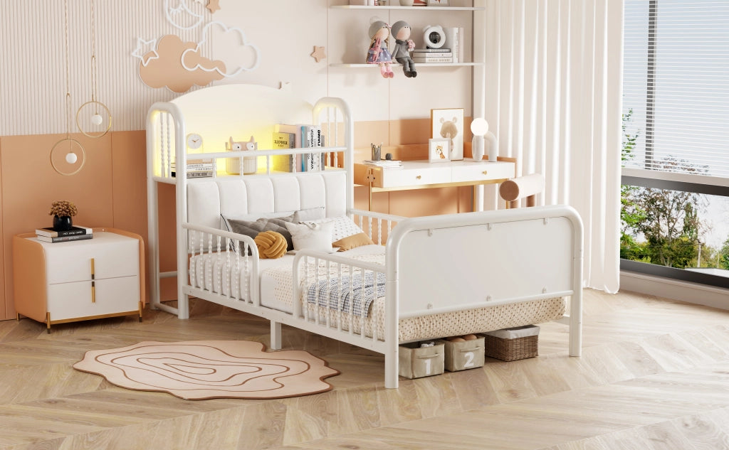 letto per bambini metallo bianco 90 x 200 cm