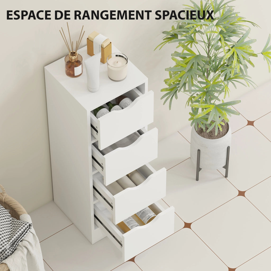 Mobile da bagno con 4 cassetti ¨C zephmum ¨C bianco 29x29x83 cm