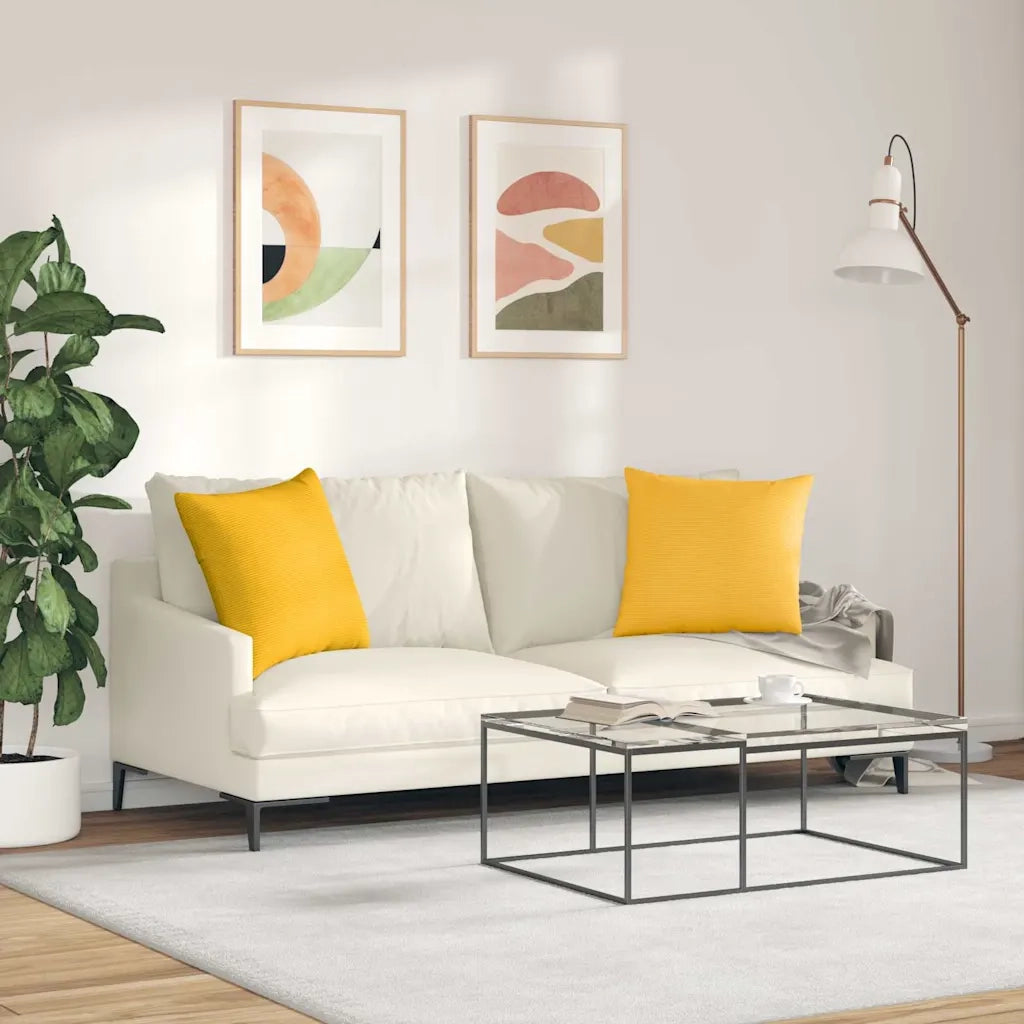 Cuscini da Divano 2 pcs Giallo Chiaro 50 x 50 cm 42013995