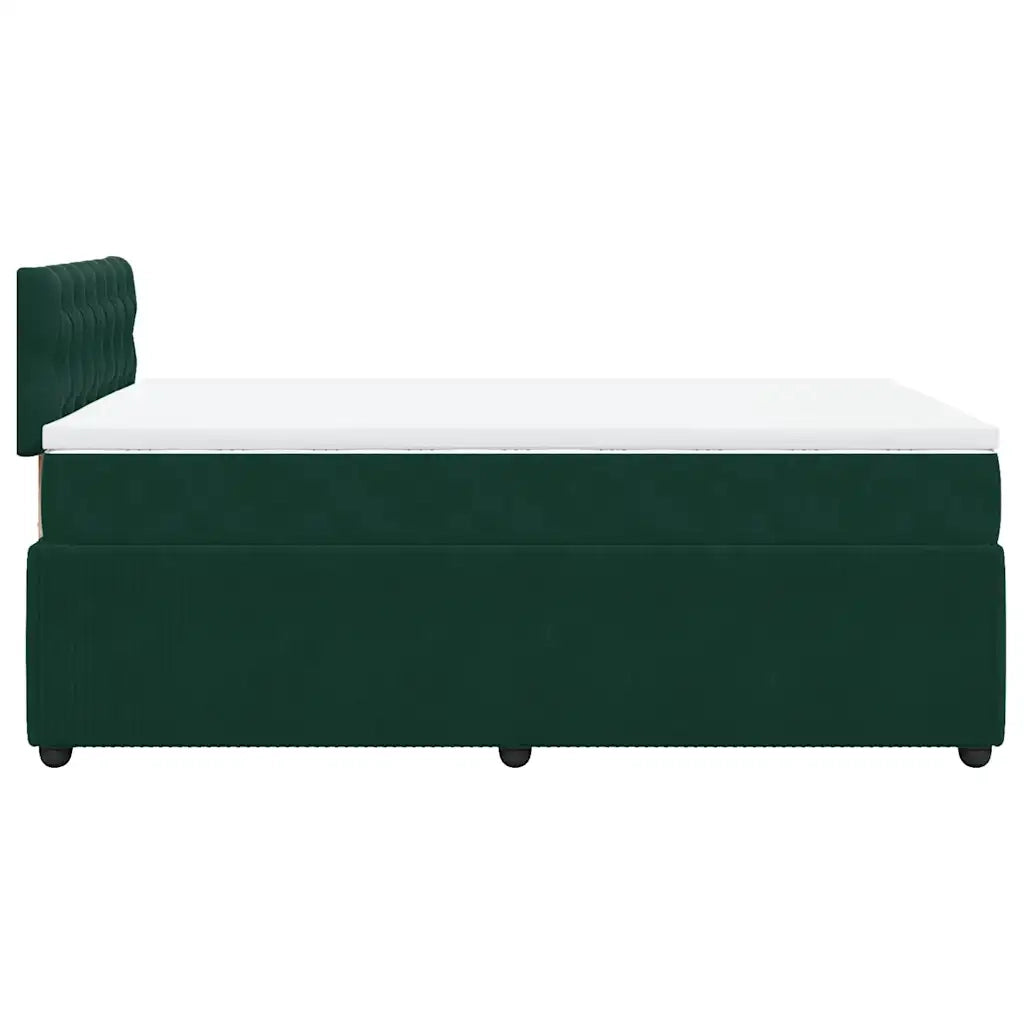 Giroletto a Molle con Materasso Verde Scuro 120x190 cm Velluto 3287695