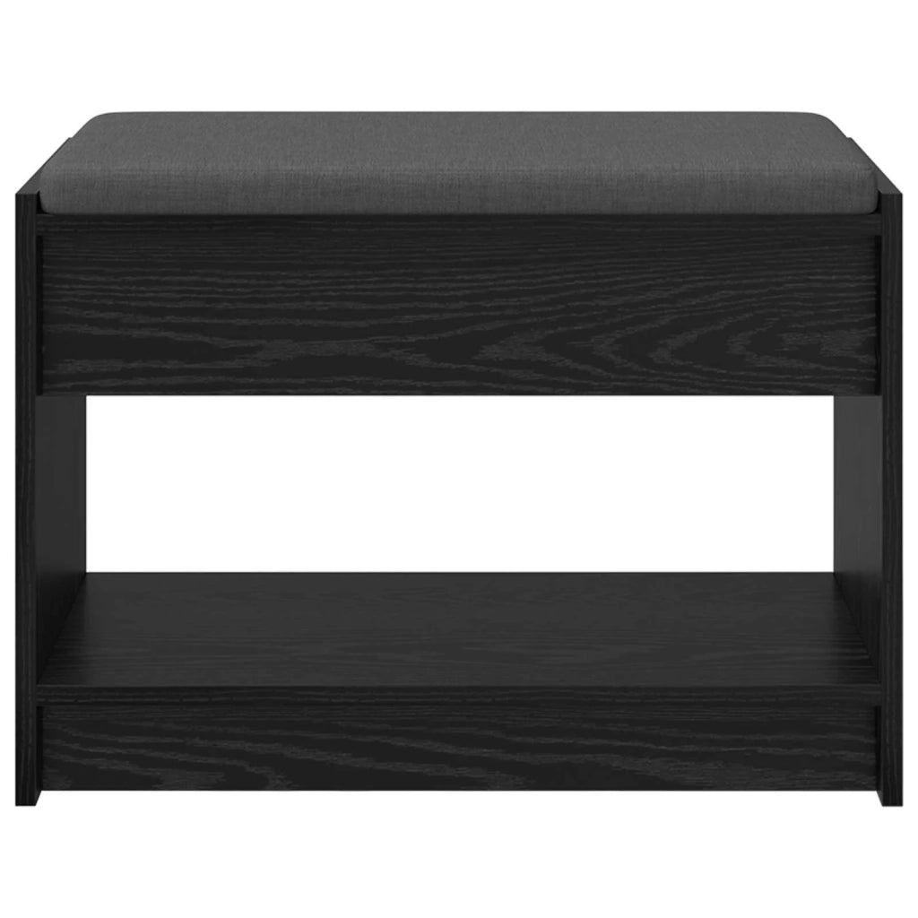 Panca per ingresso con cuscino Rovere Nero 63 x 38 x 45 cm 891569