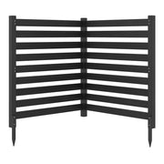 Recinzione da giardino in legno massello montaggio flessibile e modulare, Recinto esterno a 2 pezzi divisorio di spazio Nero