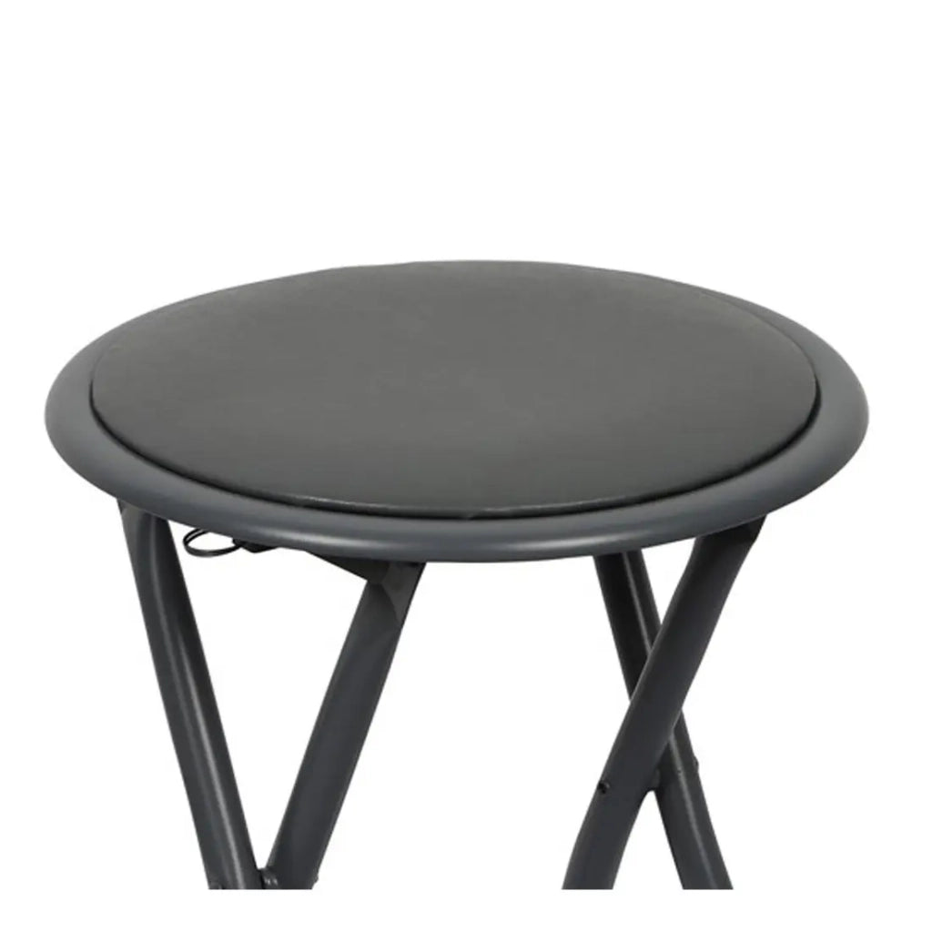 Lotto di 10 sgabelli pieghevoli – Collezione BASICUS, colore nero, seduta in PU, diametro 30 cm, altezza 45 cm
