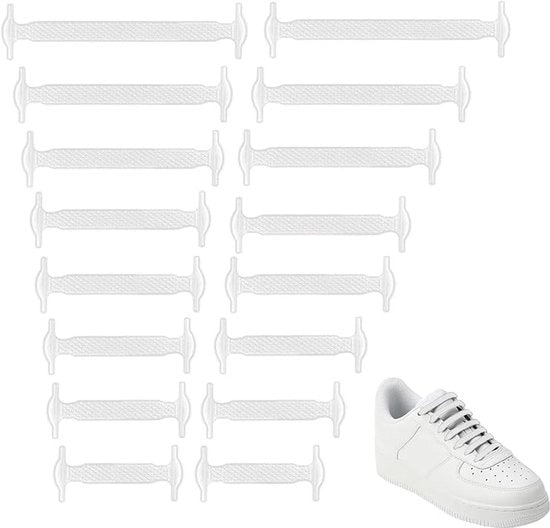 2 coppia di cinture per scarpe senza lacci, cinture per scarpe idrorepellenti in silicone, cinture per scarpe elastiche senza lacci per adulti, per scarpe, scarpe da skateboard e scarpe - Bianco