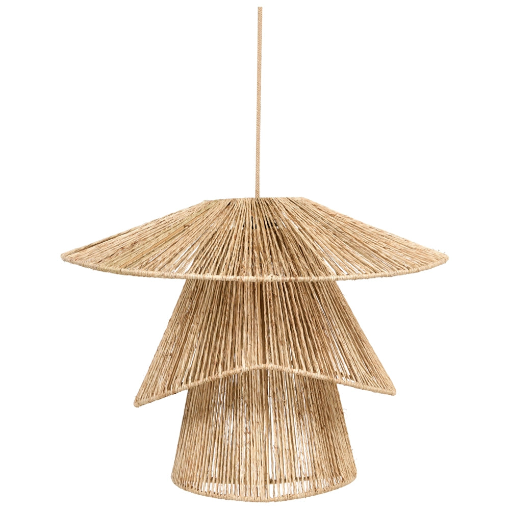 Lampada a sospensione Paralume di iuta naturale Base di ferro nero Lampo boho a sospensione Soggiorno Camera da letto Corridoio